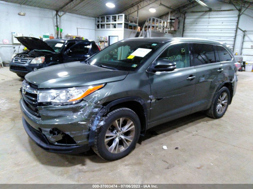 2014 TOYOTA HIGHLANDER XLE - 5TDJKRFH4ES007666