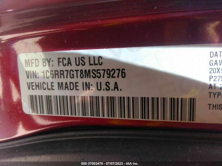 2021 RAM 1500 CLASSIC WARLOCK - 1C6RR7GT8MS579276