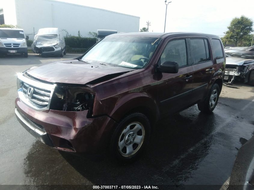 2013 HONDA PILOT LX - 5FNYF4H23DB068105