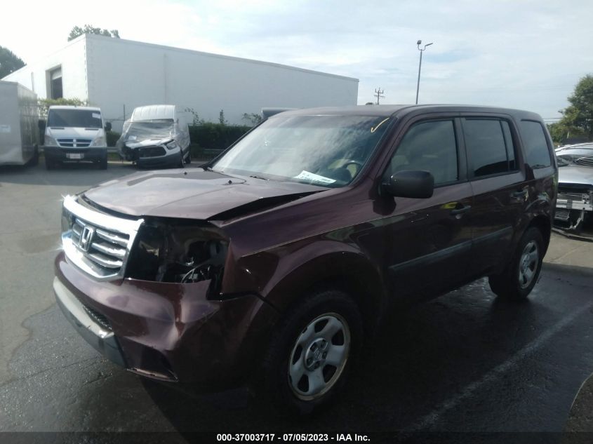 2013 HONDA PILOT LX - 5FNYF4H23DB068105