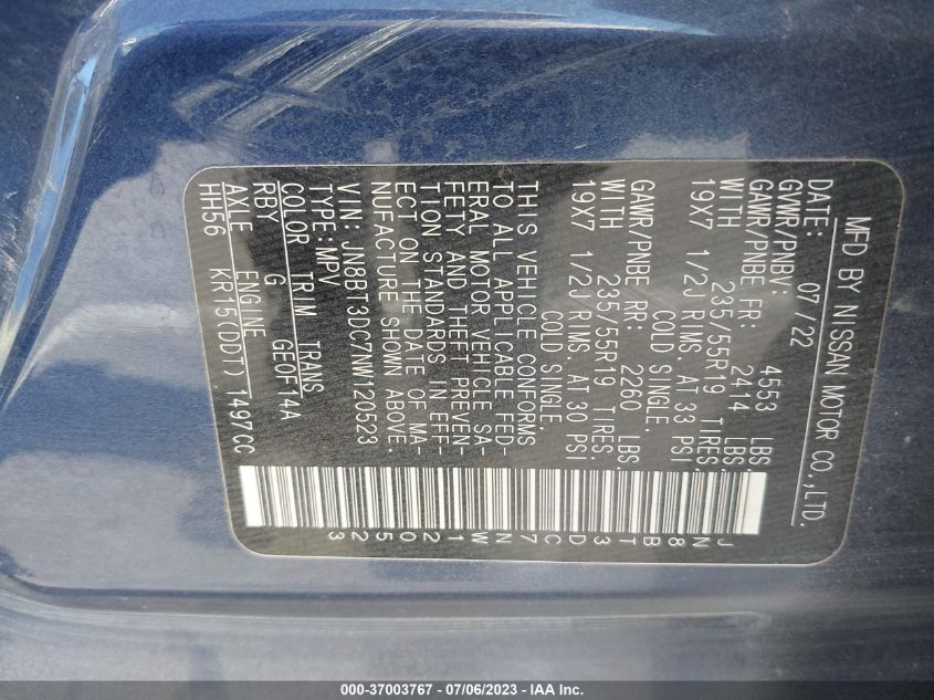 2022 NISSAN ROGUE PLATINUM - JN8BT3DC7NW120523