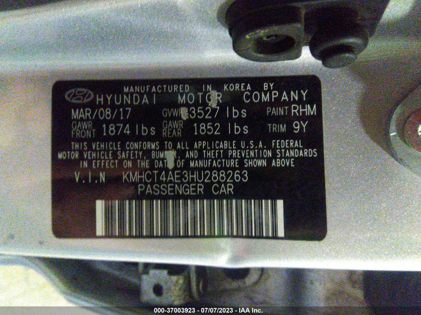 2017 HYUNDAI ACCENT SE - KMHCT4AE3HU288263
