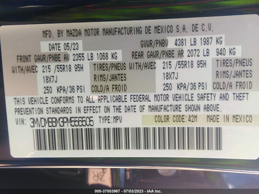 2023 MAZDA CX-30 2.5 S SELECT PACKAGE - 3MVDMBBM3PM556505