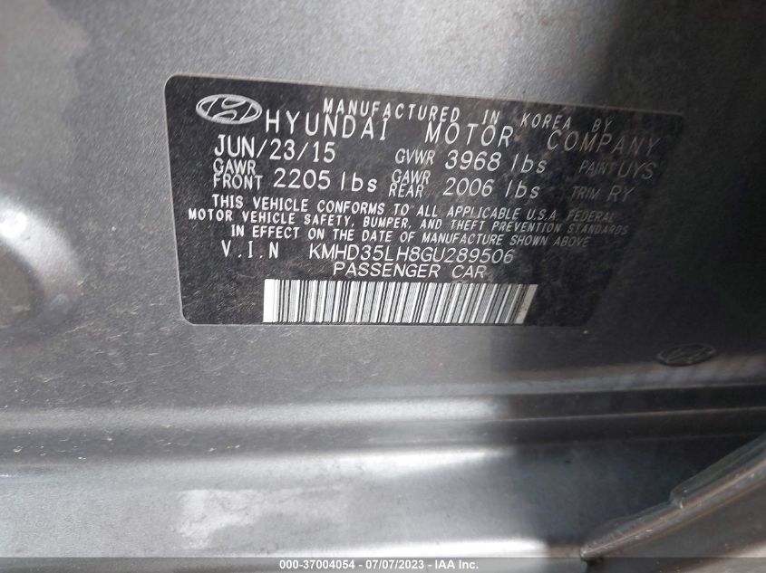 2016 HYUNDAI ELANTRA GT - KMHD35LH8GU289506