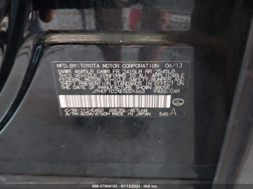 2014 LEXUS IS 250 - JTHCF1D2XE5001663