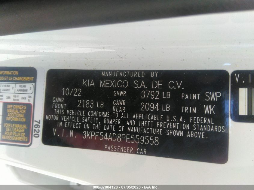 2023 KIA FORTE GT-LINE - 3KPF54AD8PE559558