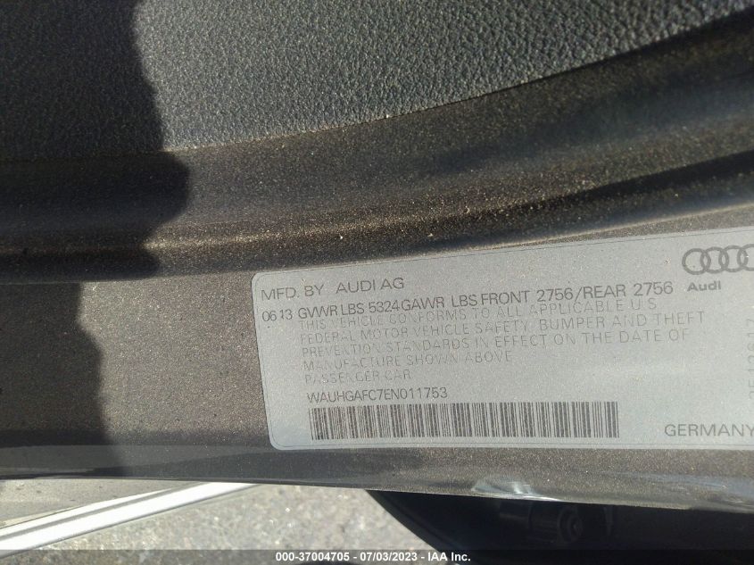 2014 AUDI A6 3.0T PRESTIGE - WAUHGAFC7EN011753