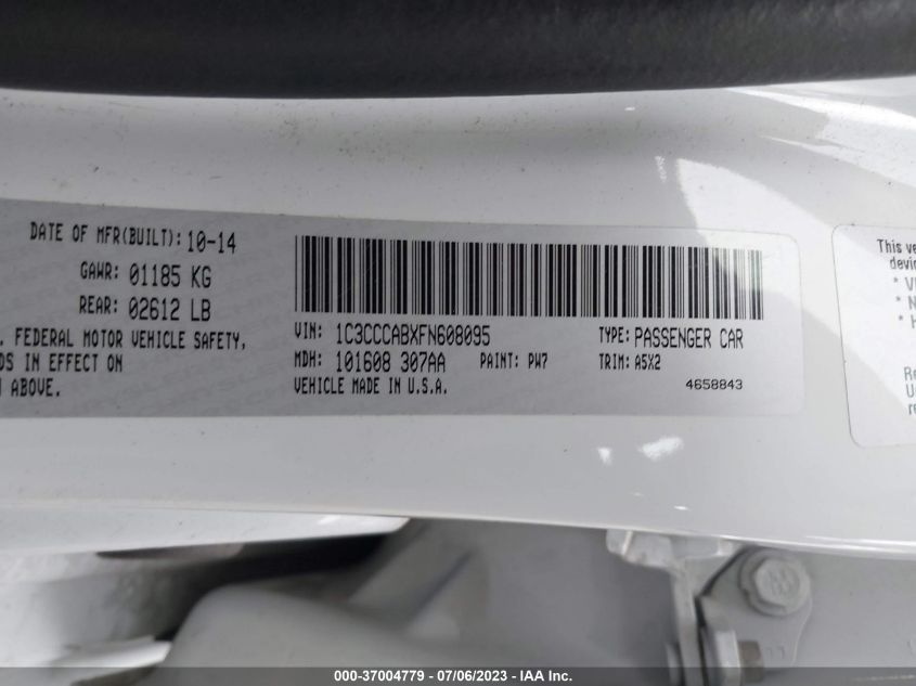 2015 CHRYSLER 200 LIMITED - 1C3CCCABXFN608095