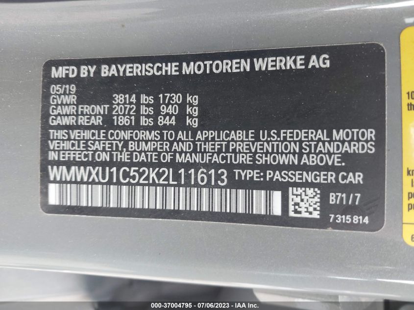2019 MINI HARDTOP 4 DOOR COOPER - WMWXU1C52K2L11613