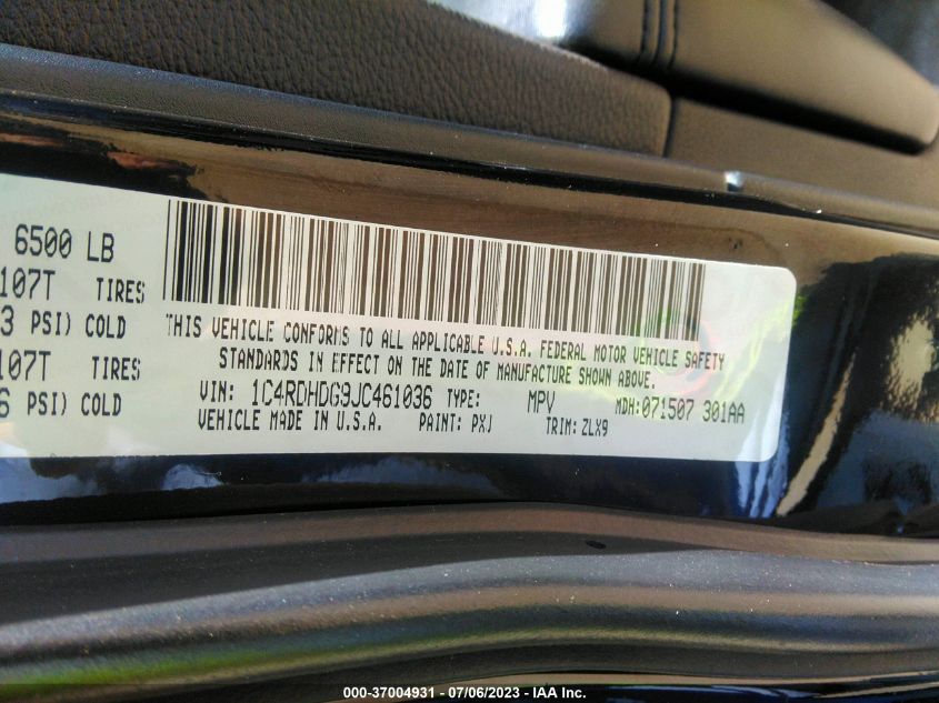 2018 DODGE DURANGO GT - 1C4RDHDG9JC461036