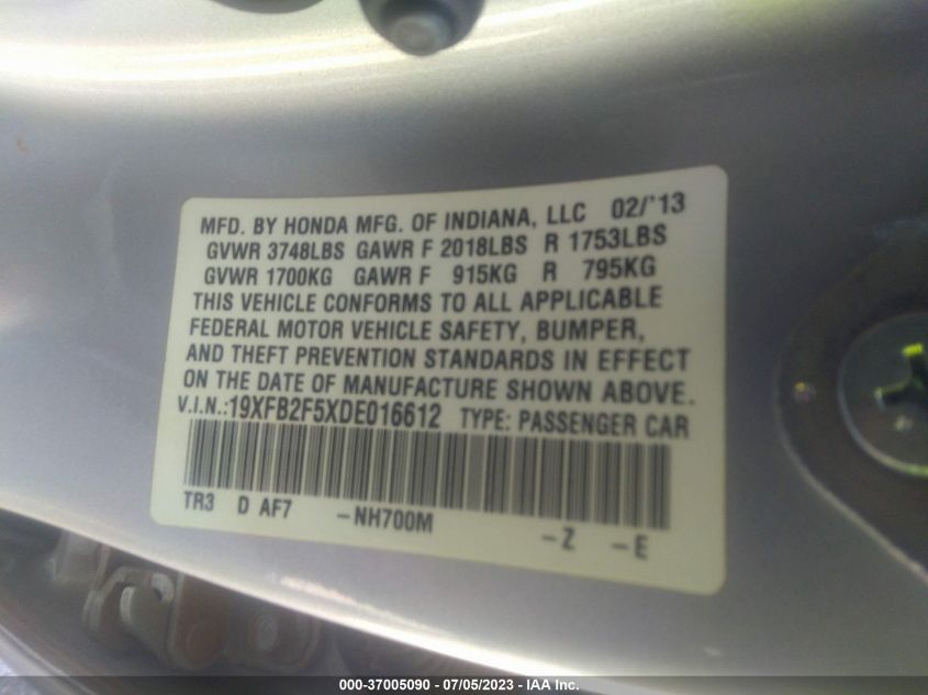 2013 HONDA CIVIC SDN LX - 19XFB2F5XDE016612