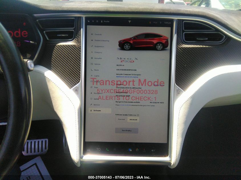 2016 TESLA MODEL X - 5YJXCBE49GF000328