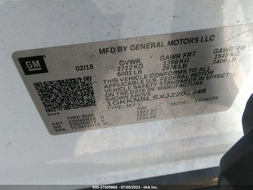 2018 GMC ACADIA SLE - 1GKKNSLSXJZ203448