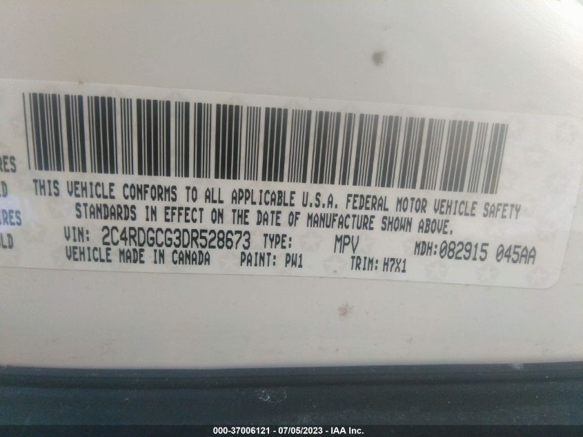 2013 DODGE GRAND CARAVAN SXT - 2C4RDGCG3DR528673