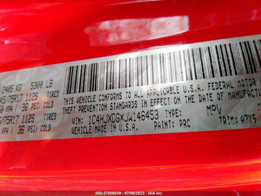 2018 JEEP WRANGLER UNLIMITED SPORT - 1C4HJXDGXJW146453