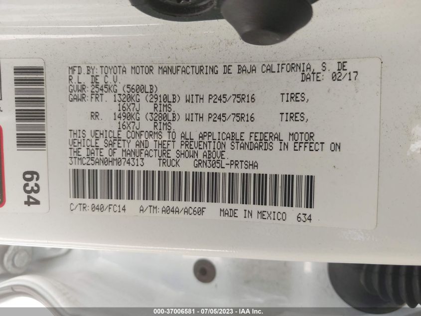 2017 TOYOTA TACOMA SR5/TRD SPORT - 3TMCZ5AN0HM074313