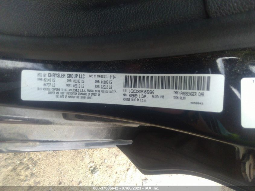 2015 CHRYSLER 200 S - 1C3CCCBG6FN582606