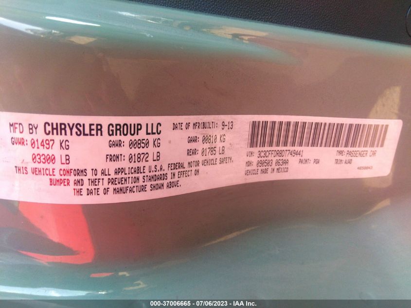 2013 FIAT 500 POP - 3C3CFFDR8DT749441