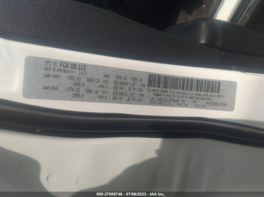 2017 DODGE DURANGO SXT - 1C4RDJAG1HC791095
