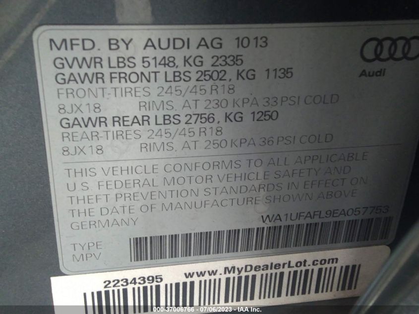 2014 AUDI ALLROAD PREMIUM PLUS WA1UFAFL9EA057753