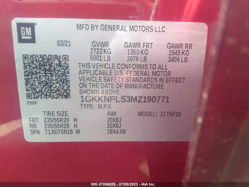 2021 GMC ACADIA DENALI - 1GKKNPLS3MZ190771