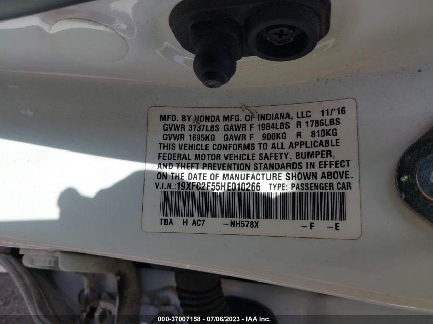 VIN 19XFC2F55HE010266 2017 HONDA CIVIC SEDAN LX