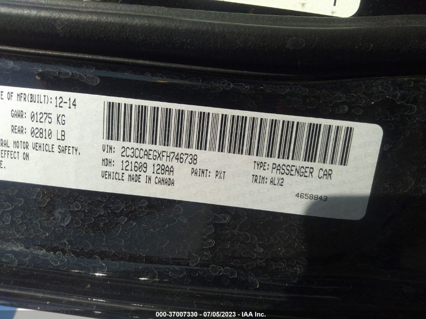 2015 CHRYSLER 300 300C - 2C3CCAEGXFH746738