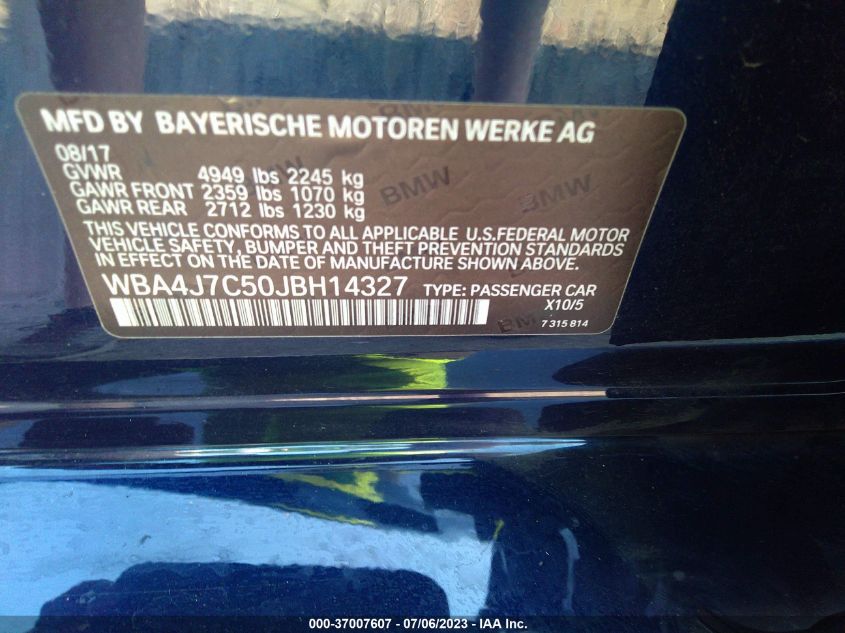 2018 BMW 4 SERIES 440I XDRIVE - WBA4J7C50JBH14327