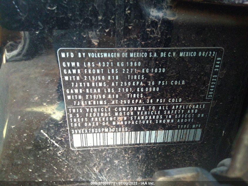 2023 VOLKSWAGEN TAOS SE - 3VVEX7B25PM301865
