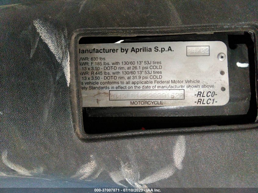 2002 APRILIA SR50 DITECH - ZD4RLC1082S001620