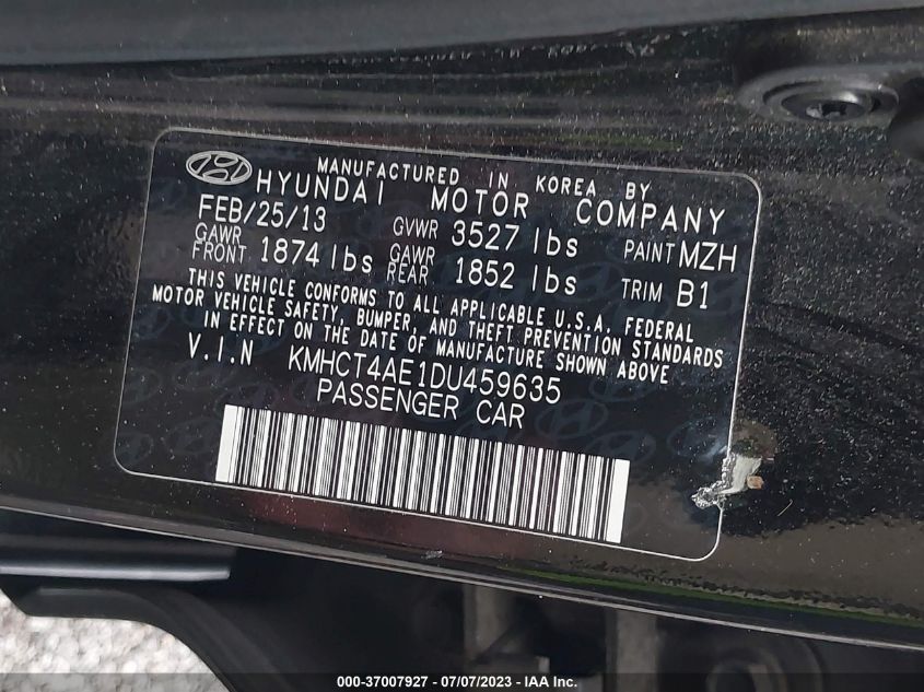 2013 HYUNDAI ACCENT GLS - KMHCT4AE1DU459635