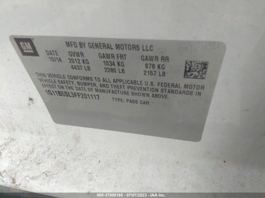 2015 CHEVROLET MALIBU LS - 1G11B5SL3FF201117