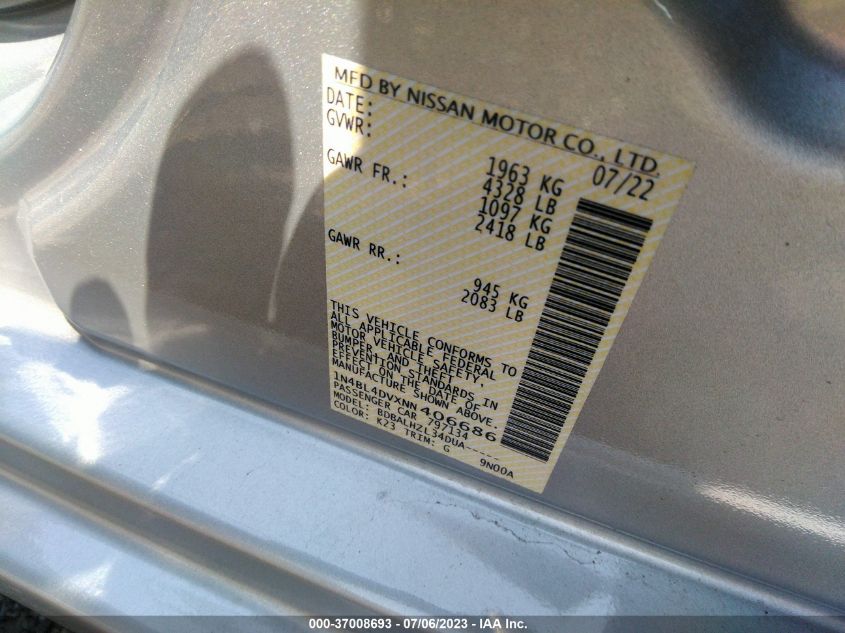 2022 NISSAN ALTIMA 2.5 SV - 1N4BL4DVXNN406686