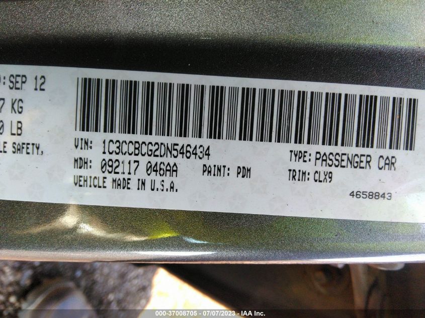 2013 CHRYSLER 200 LIMITED - 1C3CCBCG2DN546434