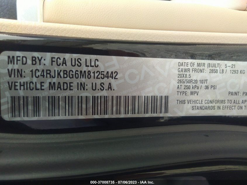 2021 JEEP GRAND CHEROKEE L LIMITED - 1C4RJKBG6M8125442