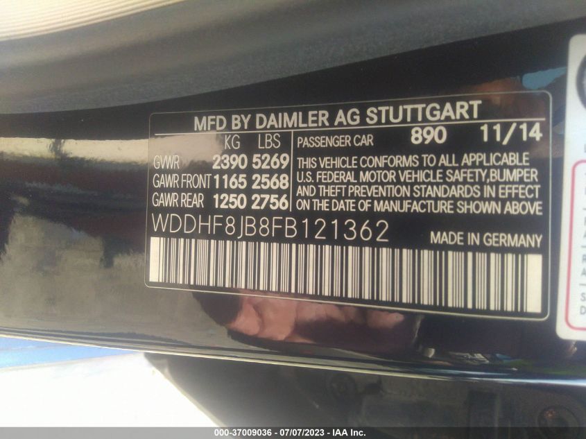 2015 MERCEDES-BENZ E-CLASS E 350 - WDDHF8JB8FB121362