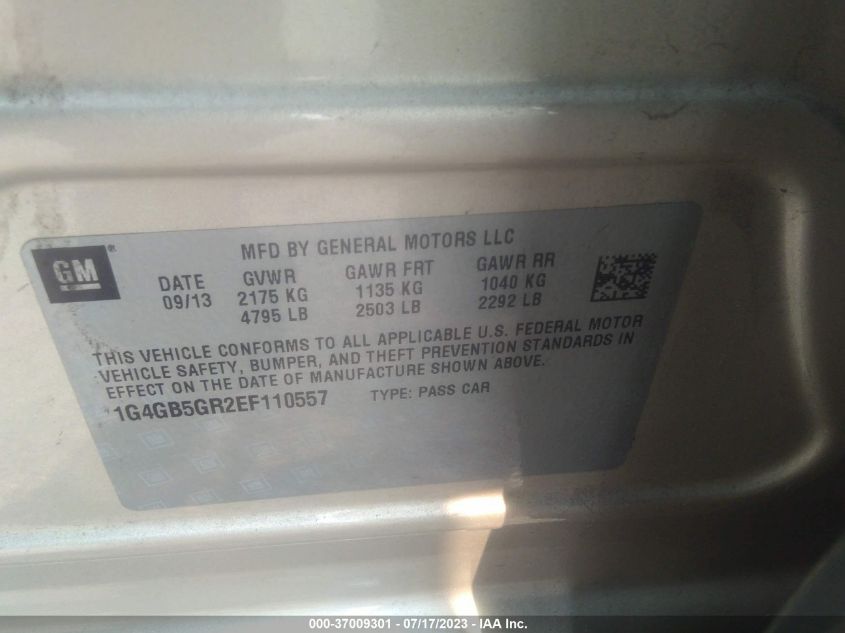 2014 BUICK LACROSSE LEATHER - 1G4GB5GR2EF110557