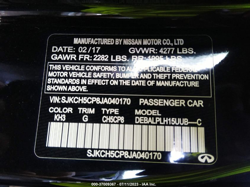 2018 INFINITI QX30 BASE SJKCH5CP8JA040170