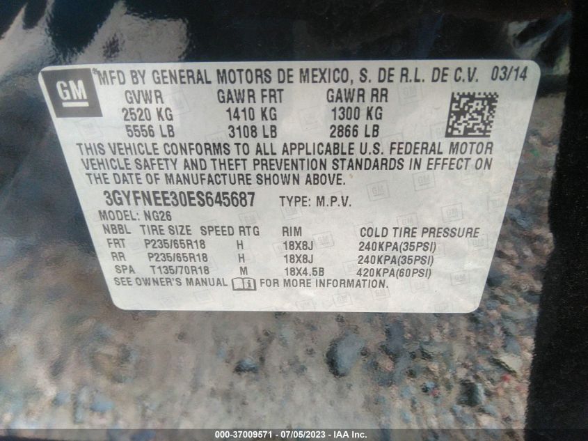 2014 CADILLAC SRX LUXURY COLLECTION - 3GYFNEE30ES645687