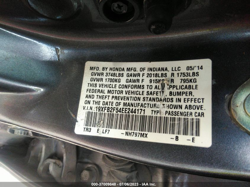2014 HONDA CIVIC SEDAN LX - 19XFB2F54EE244171