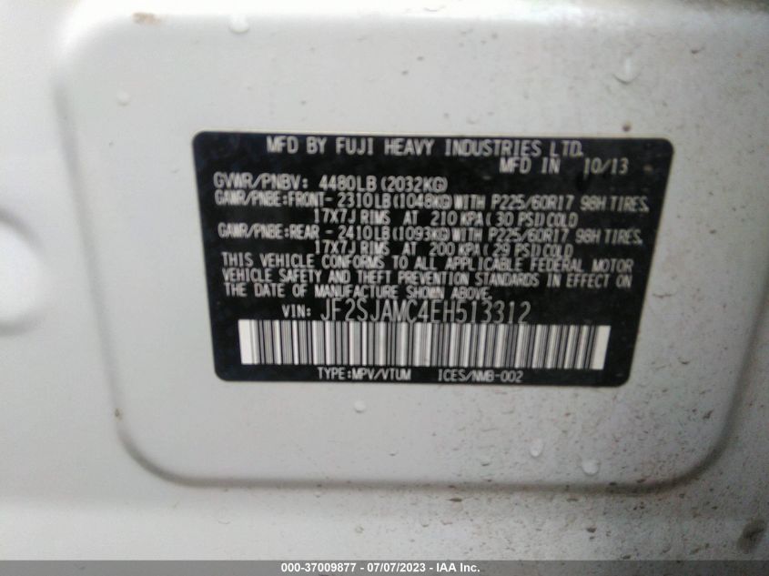 2014 SUBARU FORESTER - JF2SJAMT4EH513312