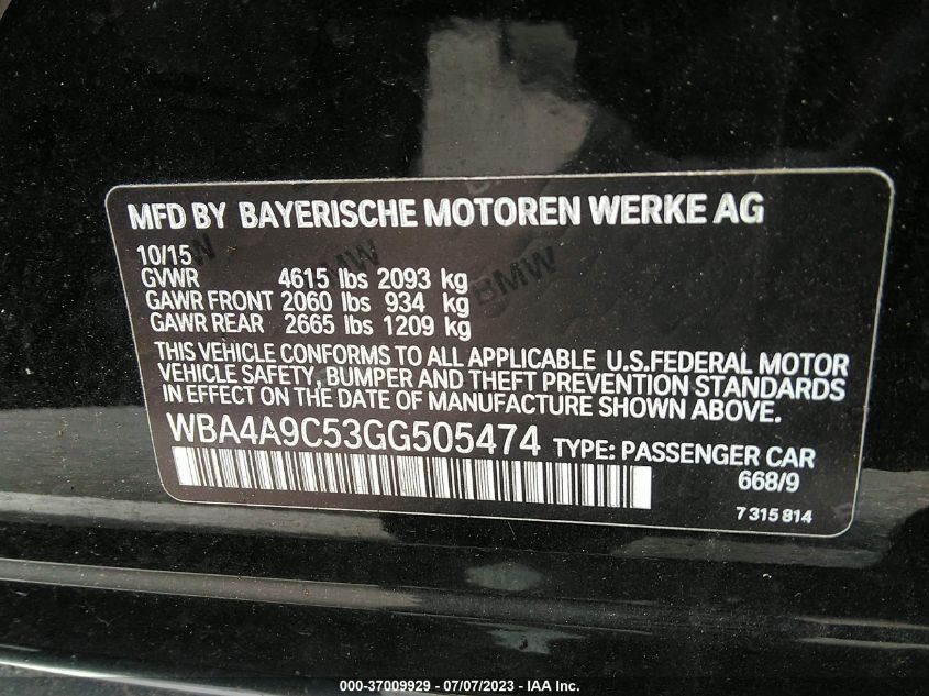 2016 BMW 4 SERIES 428I - WBA4A9C53GG505474