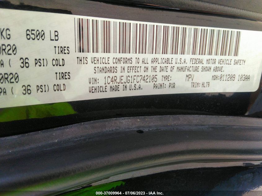 2015 JEEP GRAND CHEROKEE SUMMIT - 1C4RJEJG1FC742105