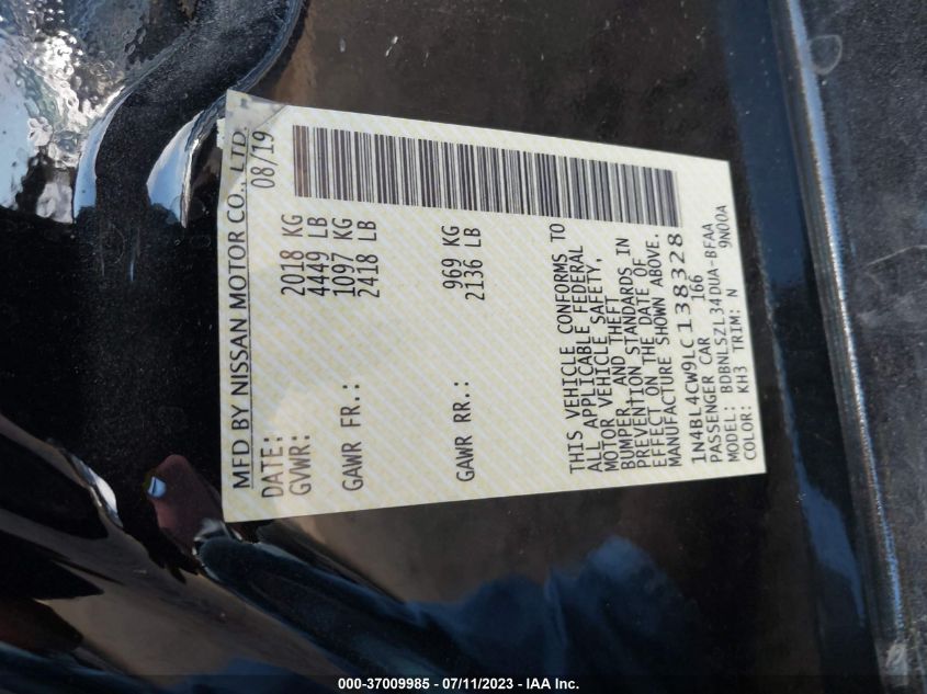 2020 NISSAN ALTIMA SR - 1N4BL4CW9LC138328