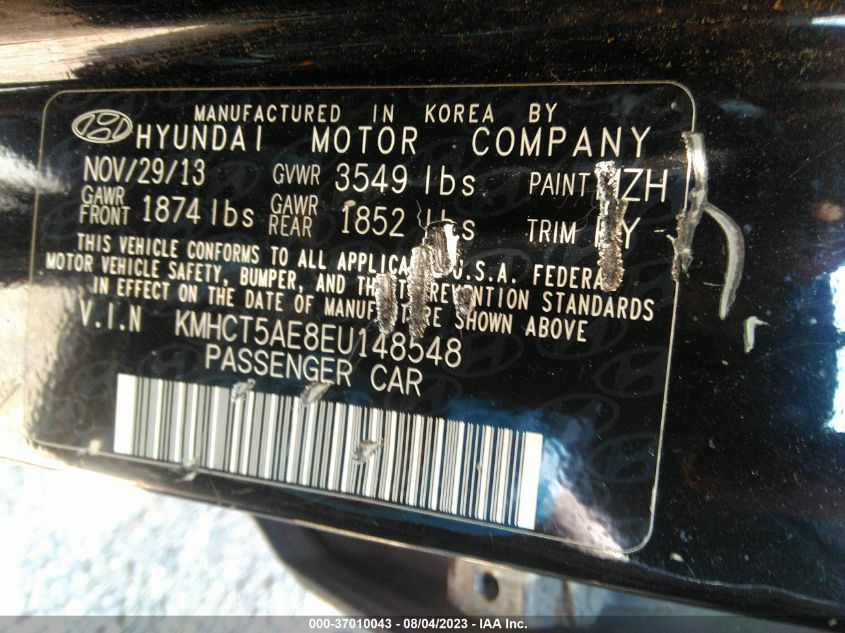 2014 HYUNDAI ACCENT GS - KMHCT5AE8EU148548