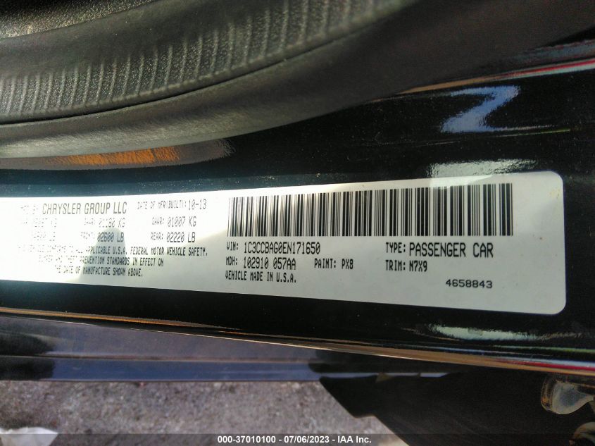 2014 CHRYSLER 200 LX - 1C3CCBAG0EN171650