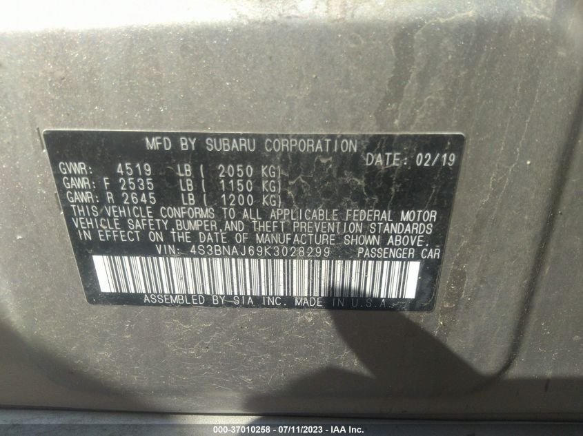 2019 SUBARU LEGACY LIMITED - 4S3BNAJ69K3028299