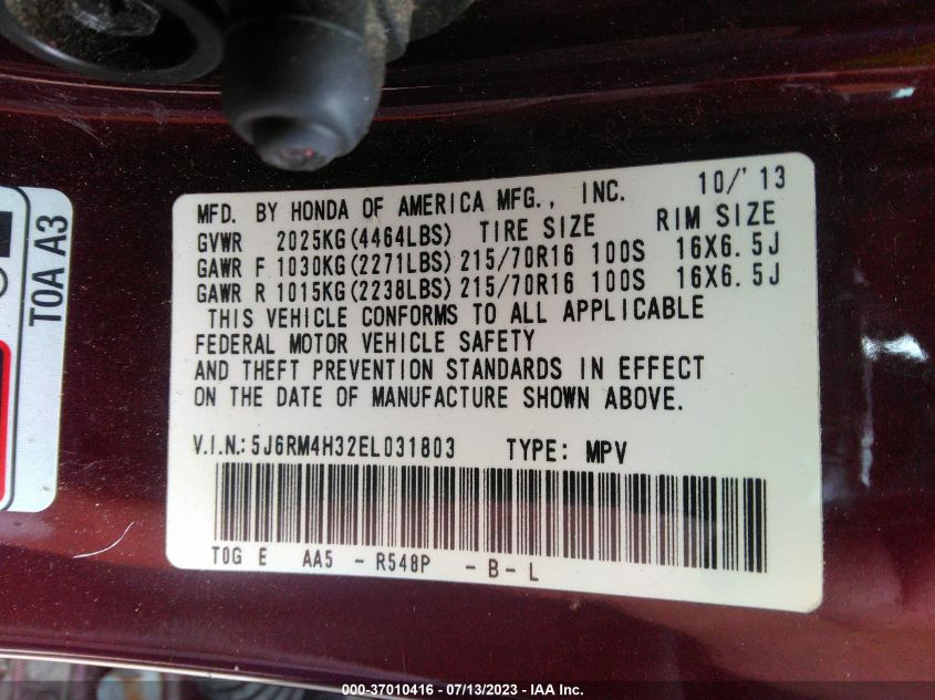2014 HONDA CR-V LX - 5J6RM4H32EL031803