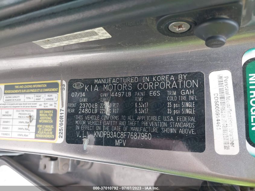 2015 KIA SPORTAGE LX - KNDPB3AC8F7687960