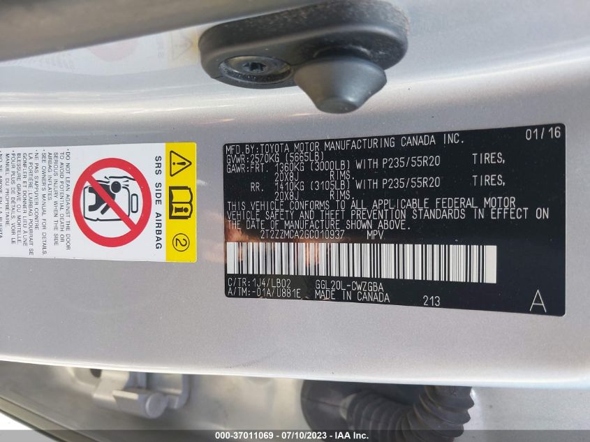 2016 LEXUS RX 350 - 2T2ZZMCA2GC010937